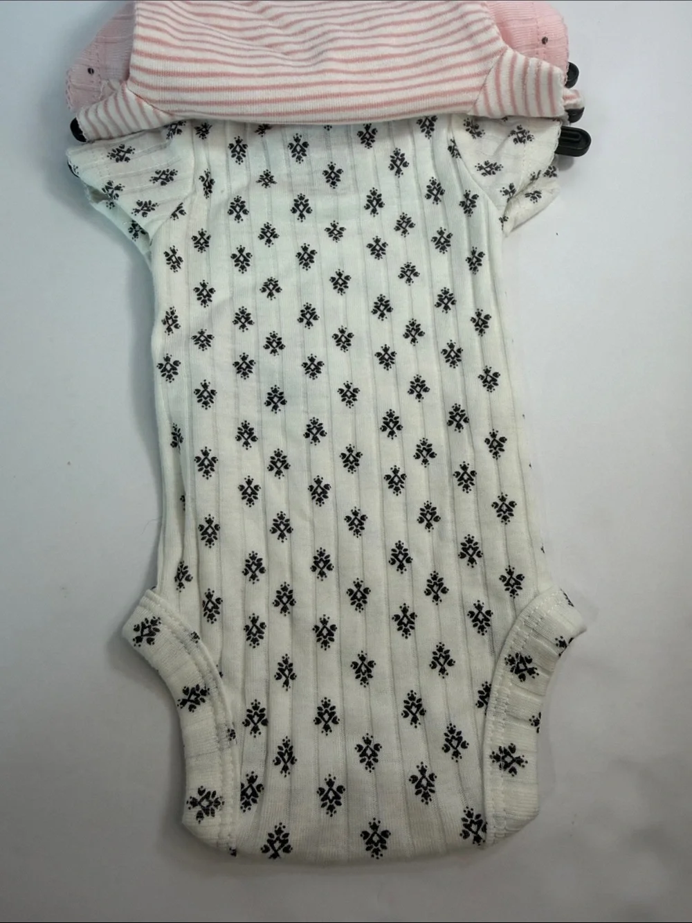 Carter's Pink Ribbed Dot Short-Sleeve Baby Bodysuit